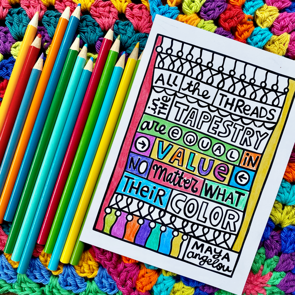 Colorful Quotes Coloring Cards